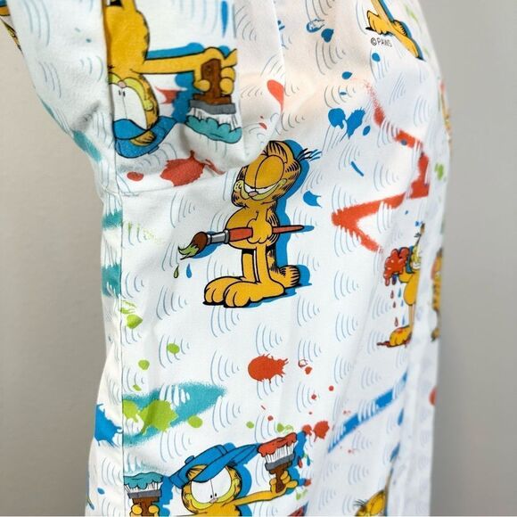 Vintage Garfield Scrub Jacket Cherokee Brand Painter Artist Cartoon Size S - Picture 12 of 13